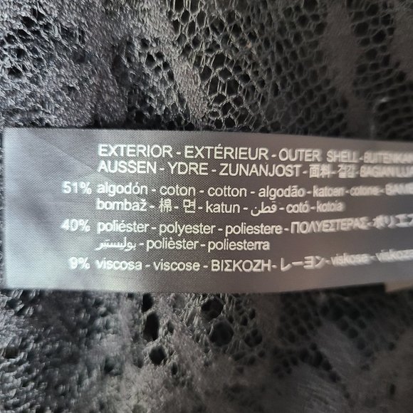 ZARA Black Lace High Neck Long Sleeve Dress M - Picture 6 of 6